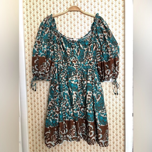 House of Harlow 1960 Artsy Boho Puff-Sleeve Mini Dress | Medium - Picture 3 of 6